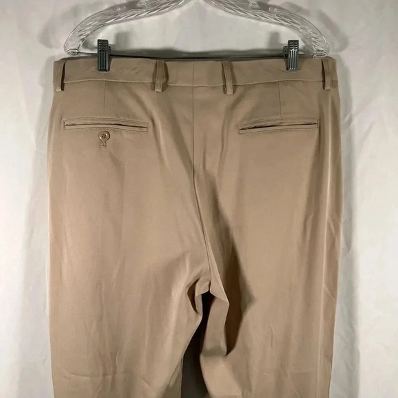 Slazenger Golf Pants Men's 36x30 Solid Beige Pockets Button Zip Poly Blend - Picture 6 of 9